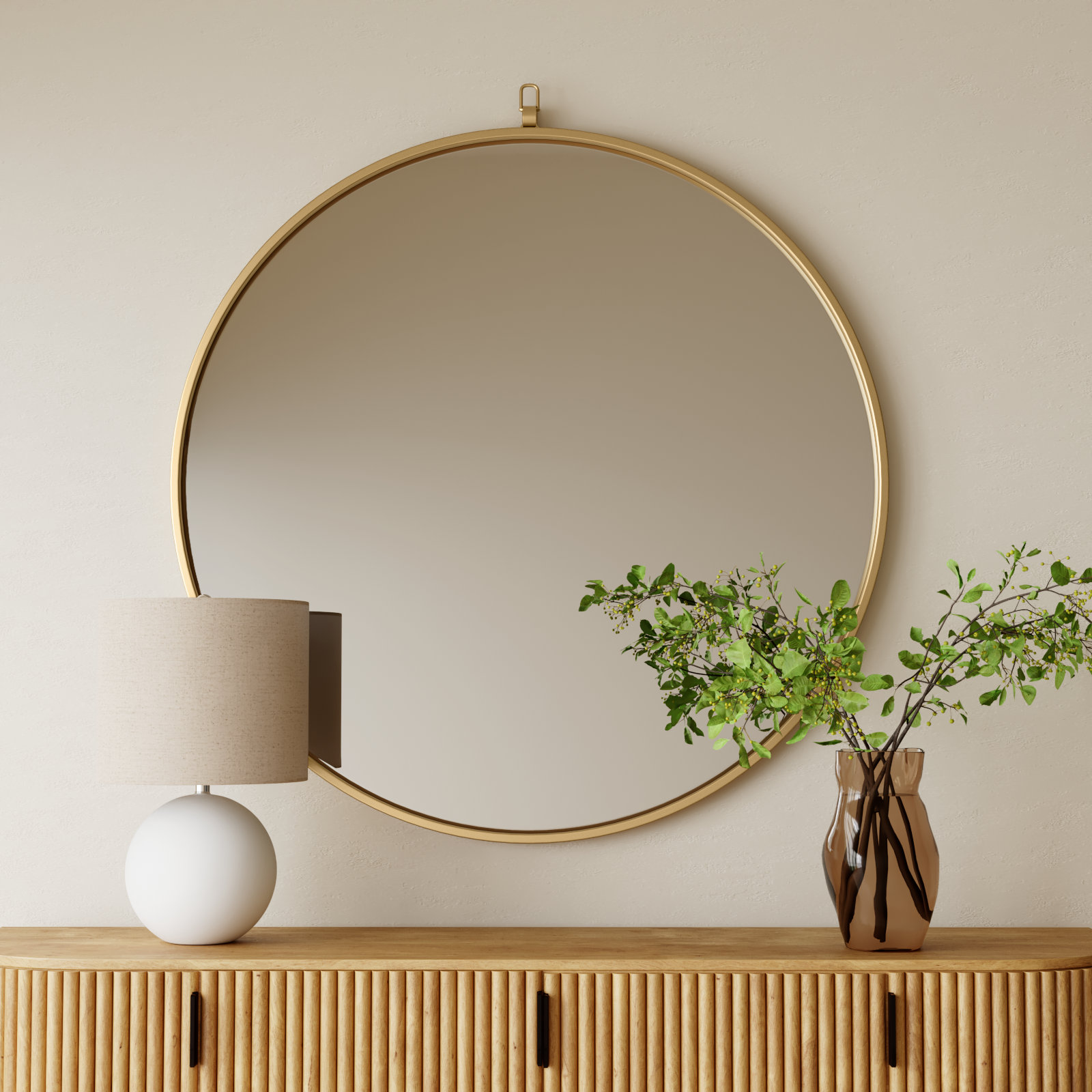 Cassie Accent Mirror, Brass, 48" x 48" 
