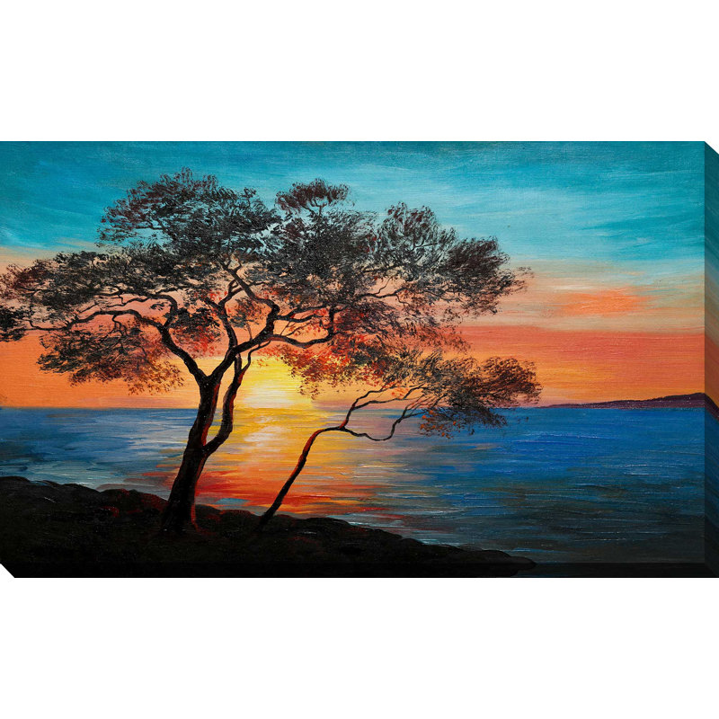 Painted Sunset - reproduction sur toile tendue, H 18 po x l 30 po x P 1 po