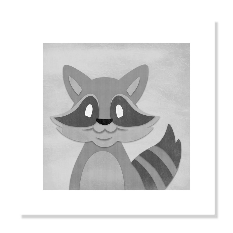 Impression sur papier Cheery Racoon, H 16 po x l 16 po x P 1 po, Papier