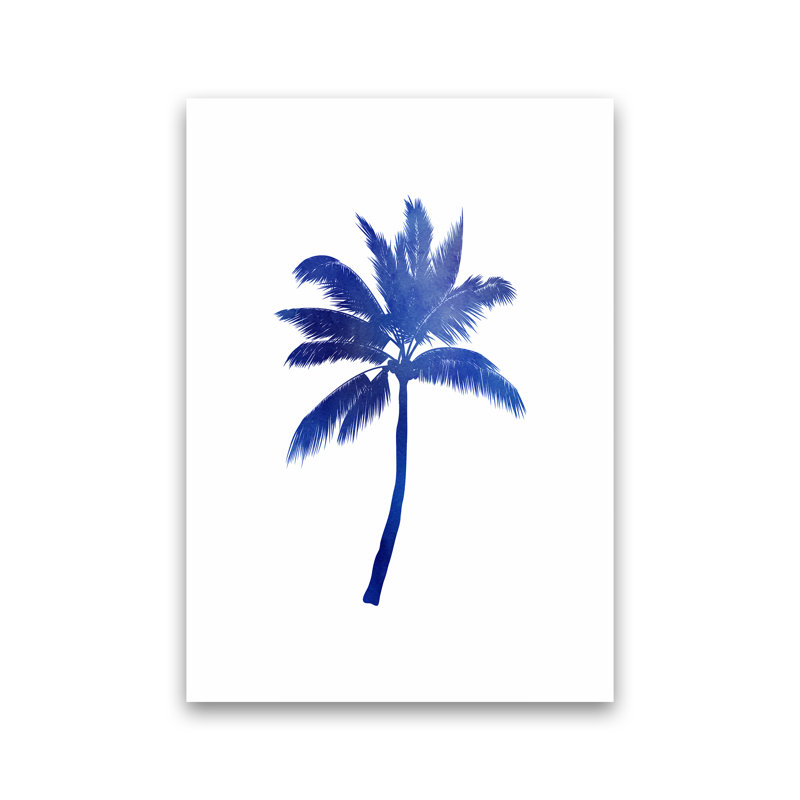 Blue Palm Tree - Print, No Framed, 84cm H x 60cm W x 1cm D