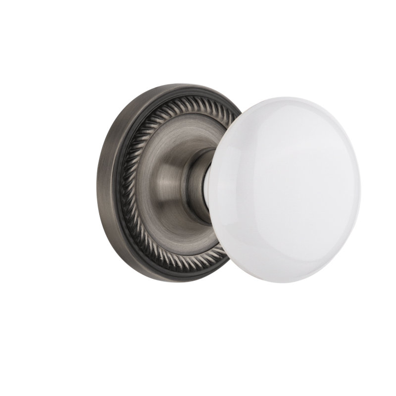 Rope Rosette with White Porcelain Door Knob Nostalgic Warehouse 