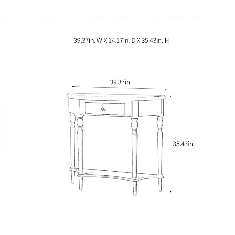 Cream Style Solid Wood Console Table