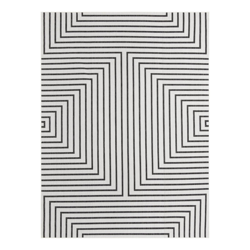 Geometric Indoor / Outdoor Rug, Rectangle 9' x 12'