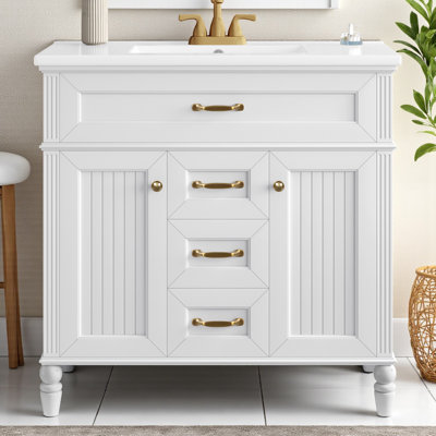 Ensemble de meuble-lavabo simple 36 po avec plateau en céramique