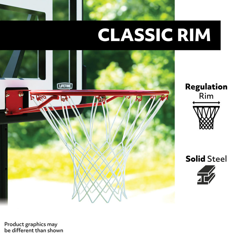Adjustable 44" Portable Basketball Hoop with UV-Protected Backboard
