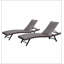 Chaise longue d'extérieur en osier 2 pièces