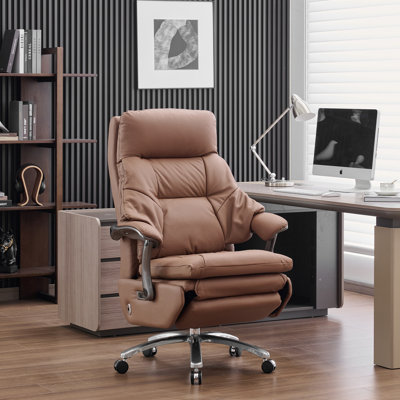 Electric Reclining Executive Office Chair With Footrest, Big And Tall High Back Ergonomic Home Desk Chair, Comfortable Computer Chair With Wheels And Usb Ports