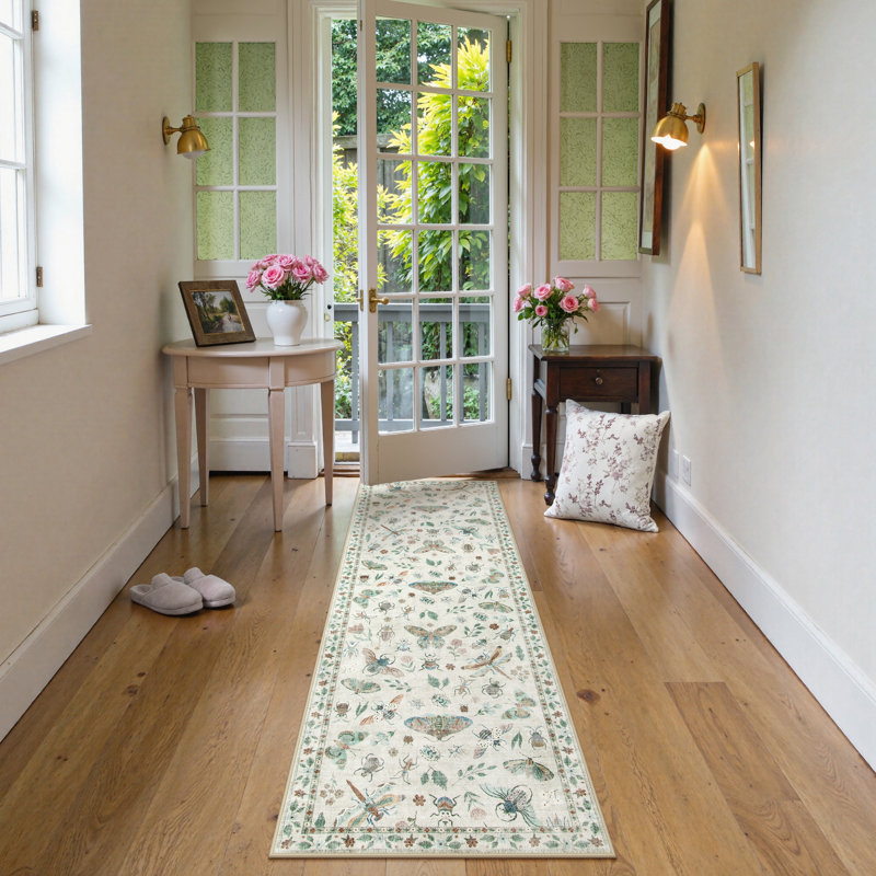  Insect Print Washable Rugs for Living Room Ultra-Thin Non-Slip Modern Bedroom Large Carpet, Tapis de couloir 2 pi x 6 pi