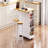 53Inch Large Kitchen Island With Drop Leaf, Power Outlet, Door Internal Storage Rack, Rolling Kitchen Cart On 5 Wheels With 5 Open Side Racks For Kitchen, Dining Room(Not Include Bar Stools)-195261371