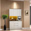 Armoire de cuisine autoportante avec 3 prises de courant alternatif et 2 ports USB, buffet moderne avec tiroir, lumières à DEL et support pour micro-ondes, armoires de buffet pour la cuisine-917901556