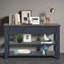 Console Elvaron 48'' en pin massif – Table d'appoint moderne pour entrée, avec 3 tiroirs de rangement et 2 étagères, style brun vintage, idéale pour le salon ou le couloir.-129021071