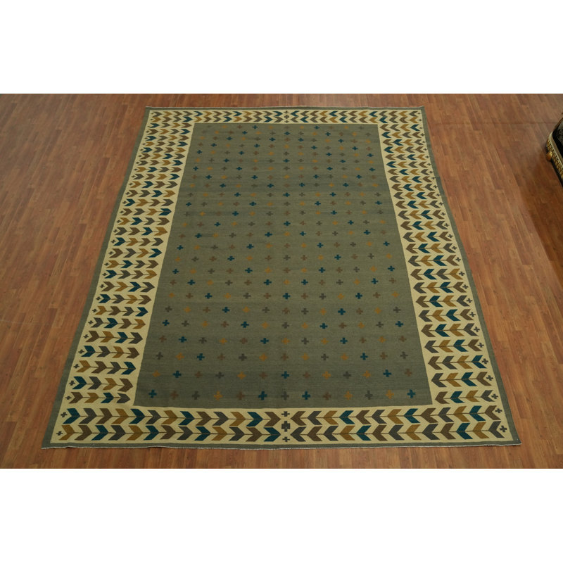 Tapis oriental géométrique Kilim 11 x 14