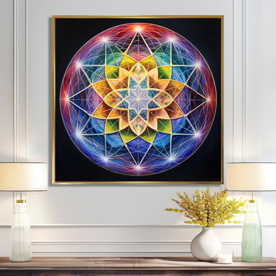 Sacré étoile bleu vert - impression d'art mural Mandala Boho