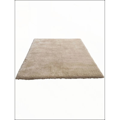 Tapis à poil long doré Zanca 7,5 x 9,5 luxueusement doux et moderne pour un confort et un style ultimes
