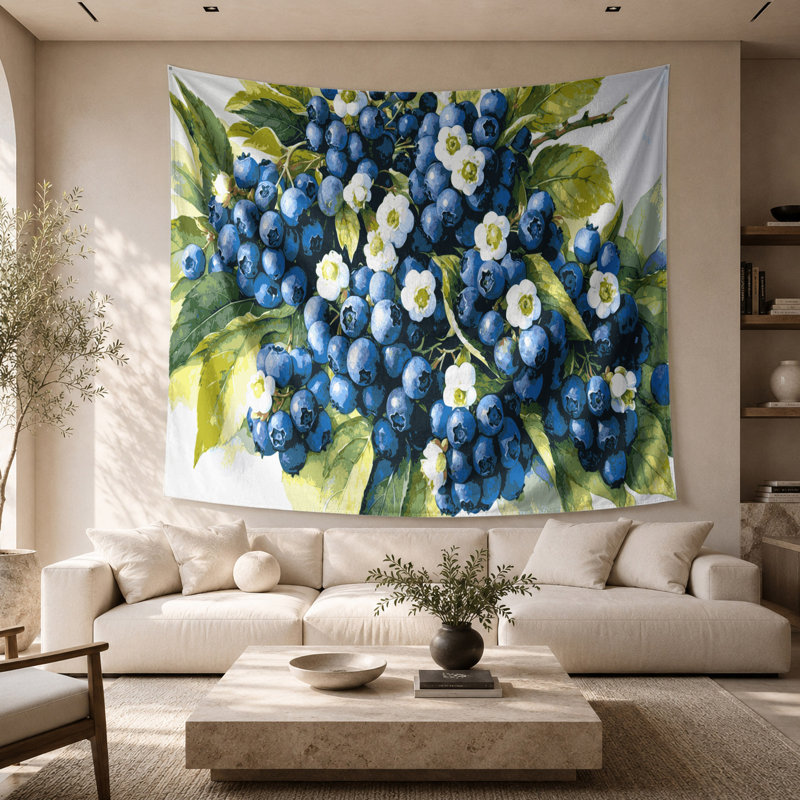 Tapisserie murale «Fruit Blueberry Highbush», 26 po x 36 po