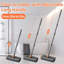 Brosse à récurer 3-en-1 à manche long, balai à raclette pour nettoyage, brosse à poils rigides rotatifs à 180 ° pour béton, carrelage, mur, terrasse, patio
