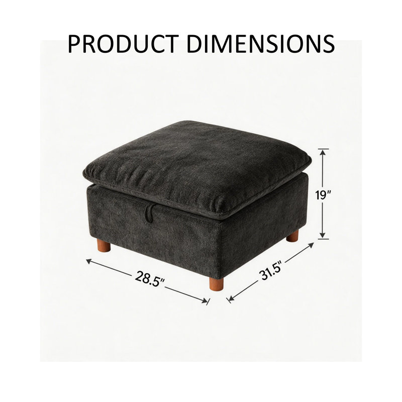 Repose-pieds de canapé modulaire modulaire, Black