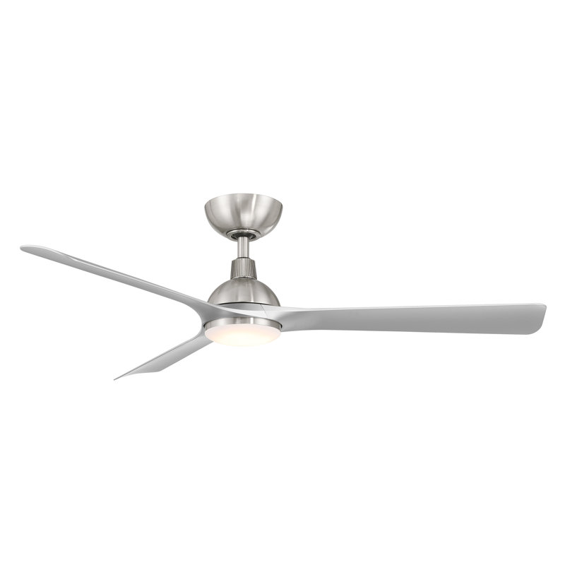 Gage Brushed Nickel/Silver 3-Blade LED Smart Ceiling Fan With 2700K-3000K-4000K-5000K Selectable LED Light Kit and Remote Control Included, Works With Alexa and iOS or Android App