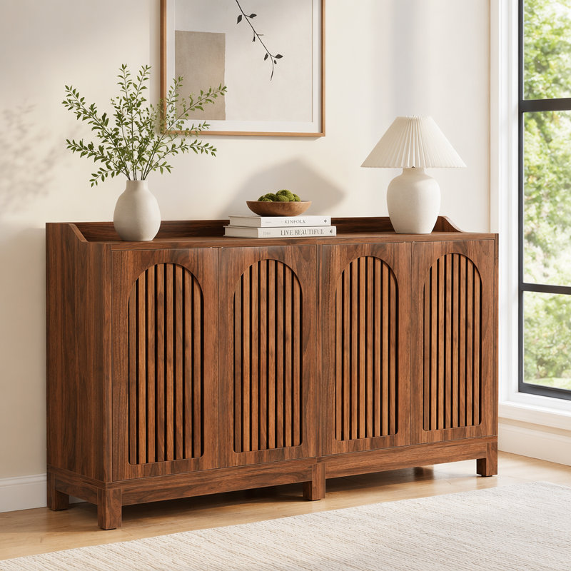 Buffet avec tablettes réglables, Brun
