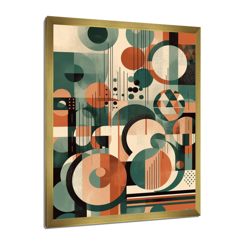 «Mid Century Artistic Transformations III», reproduction sur toile, Encadrement doré, H 32 po x l 16 po x P 1 po