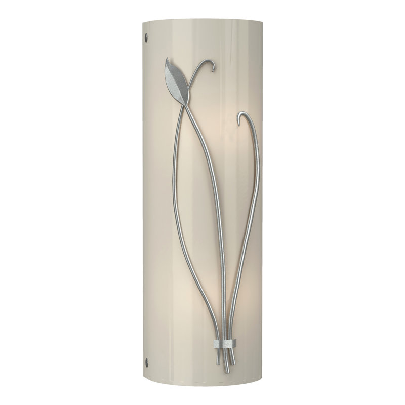 Applique murale encastrée 2 lumières Leaf, Verre ivoire, Platine rétro, Gauche