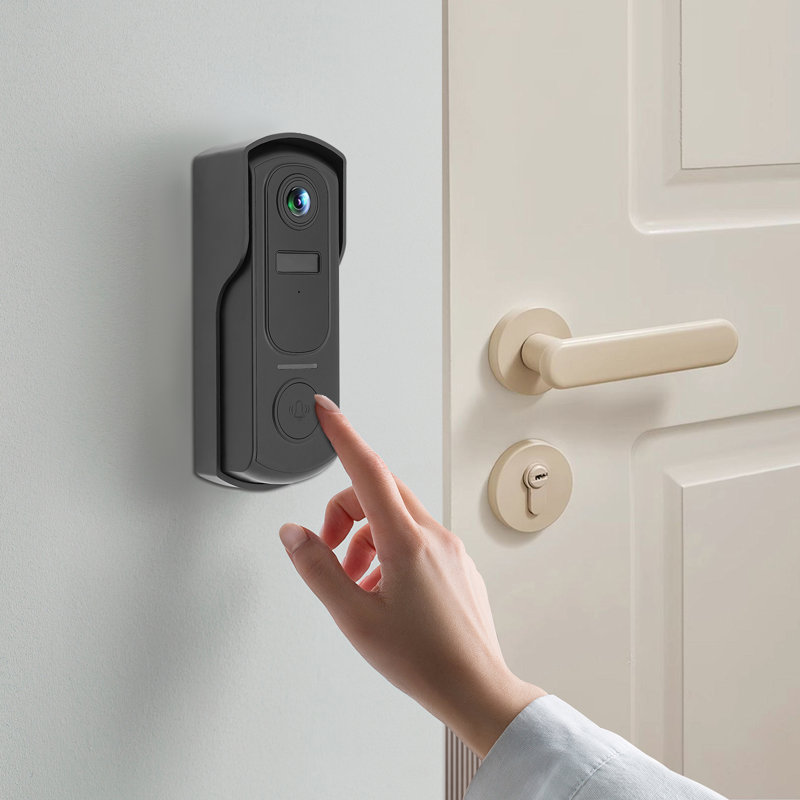 Wireless Push Button Doorbell, Satin Black