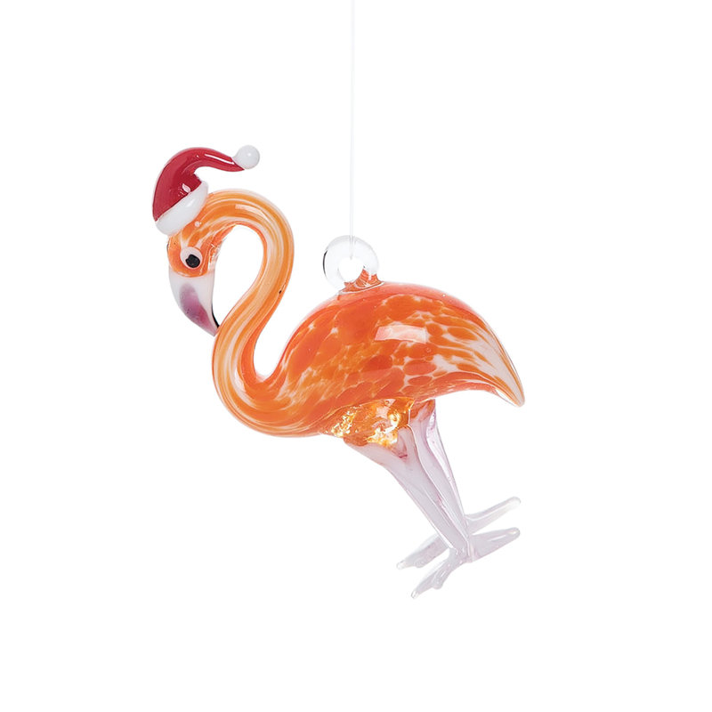 Ornement suspendu Flamingo Santa Art