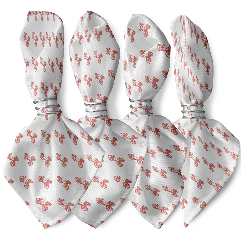Plinio Polyester Patterned Napkins, Orange
