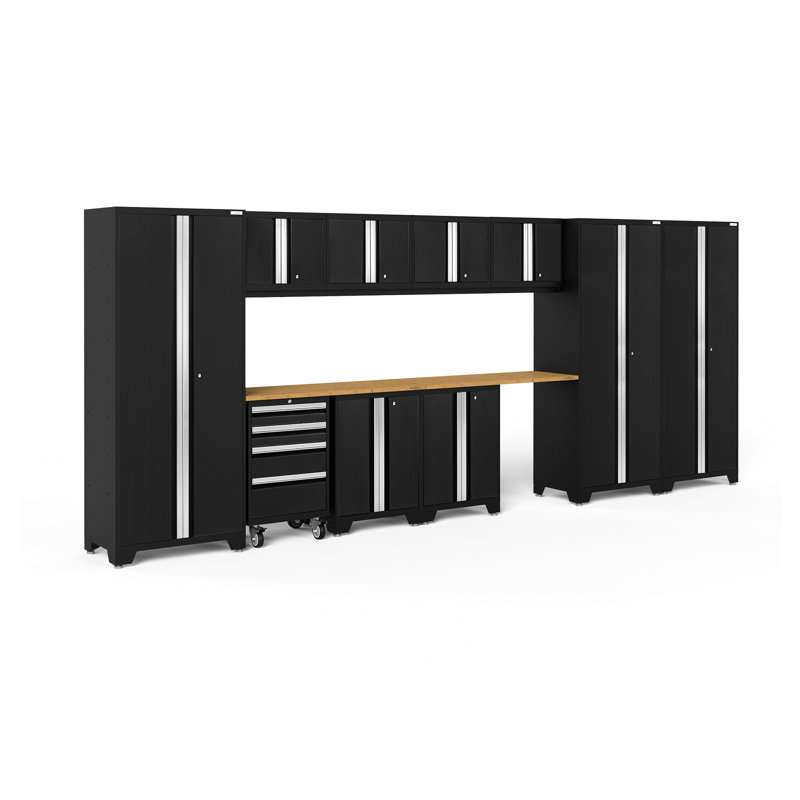 Bold 3.0 Series 12 Piece Storage Cabinet Set, Bamboo, Black