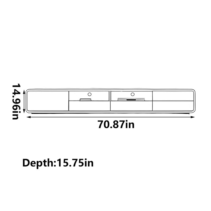 Home living room storage TV cabinet, 70.87"