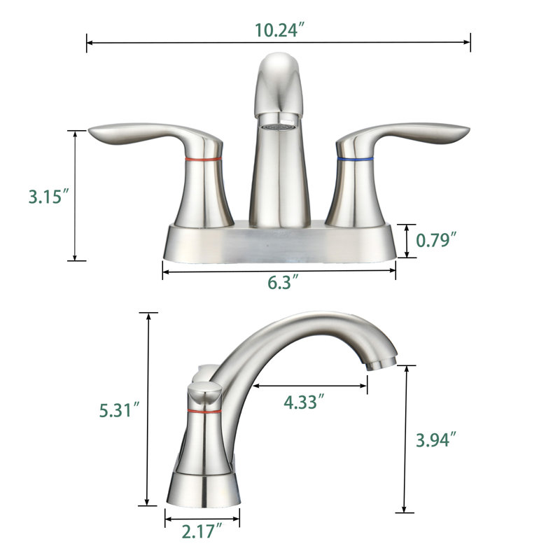 Centerset Faucet 2-handle Bathroom Vanity Faucet with Drain Assembly, Brushed Nickel