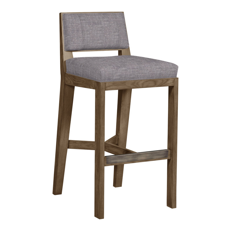 Thom Filicia 32.5'' Bar Stool, Hampton, Nomad Slate Crypton® Chenille