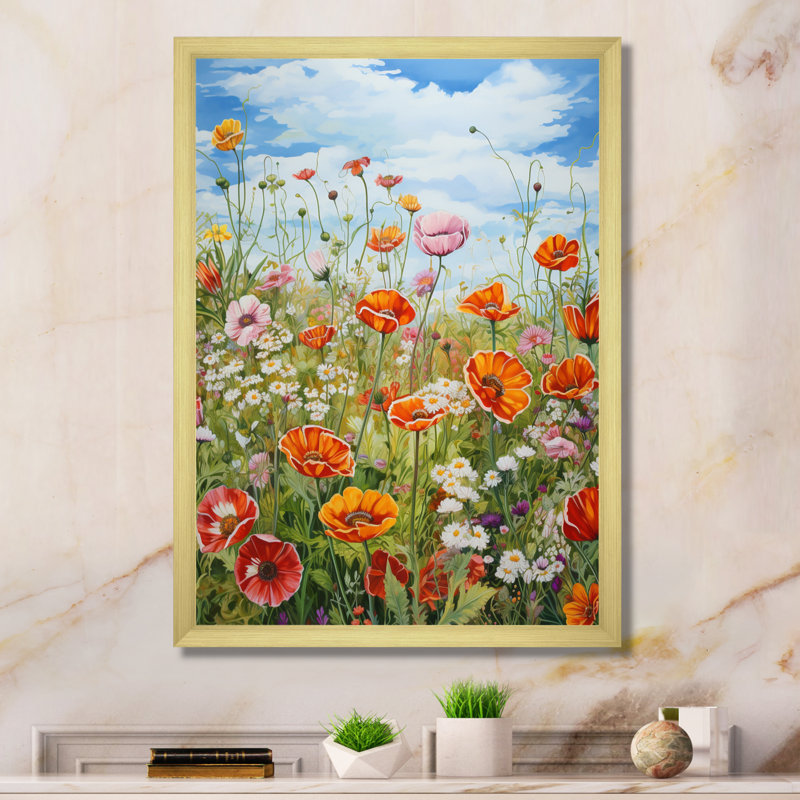 Célébration des fleurs sauvages de Spring Mountain, H 20 po x l 12 po x P 1 po, Cadre doré à une seule photo