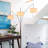 Trilage 84 in. Mid-Century Modern 3-Light Adjustable LED Floor Lamp with 3 Fabric Drum Shades-26907501