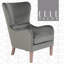 Fauteuil d'appoint Elle Decor style ferme moderne à oreilles, 68 cm de largeur, revêtement bicolore, coussin en mousse épaisse et moelleuse, côtés cloutés-31181966