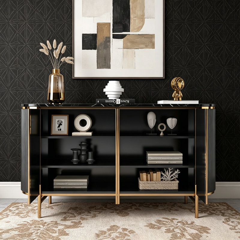 Multi-functional adjustable storage sideboard, Grey