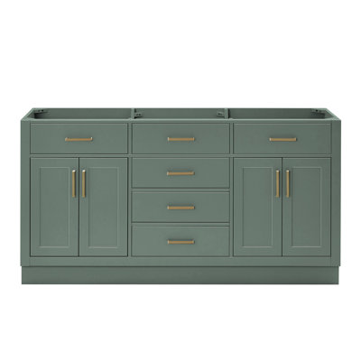 Osoria 66'' Solid Wood Double Bathroom Vanity Base Only, Base Cabinet without Top