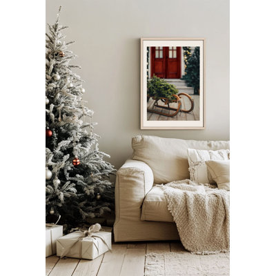 «Festive Christmas», peinture encadrée décorative de 13,0 po x 19,0 po | Cadre 100% bois massif (épaisseur: 0,8 pouce), œuvre d'art 100% MDF | Impression numérique pour des couleurs vives, décoration murale parfaite pour la maison et le bureau