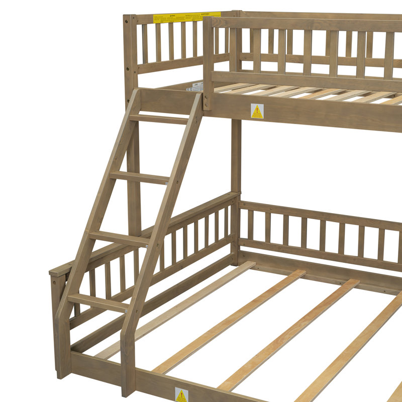 Kids Twin XL / Full XL Over Queen Bunk Bed, Brown, Twin XL Over Queen