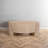 Joana Coffee Table, 35 Inch Round Drum Shape With 3 Legs, Sandblasted Natural Brown Mango Wood