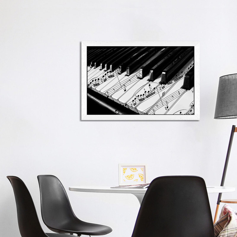 Piano - Floater Frame Print on Canvas, 66.04 cm H x 45.72 cm W, White Framed