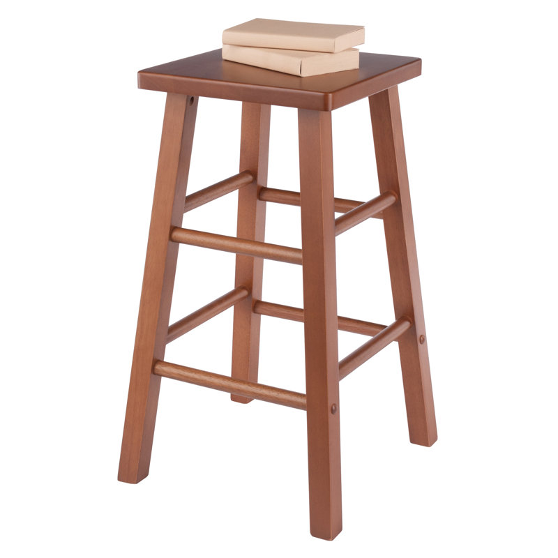 Tabouret de bar et de comptoir Reza, Teck, Tabouret de comptoir (siège d'une hauteur de 24,0