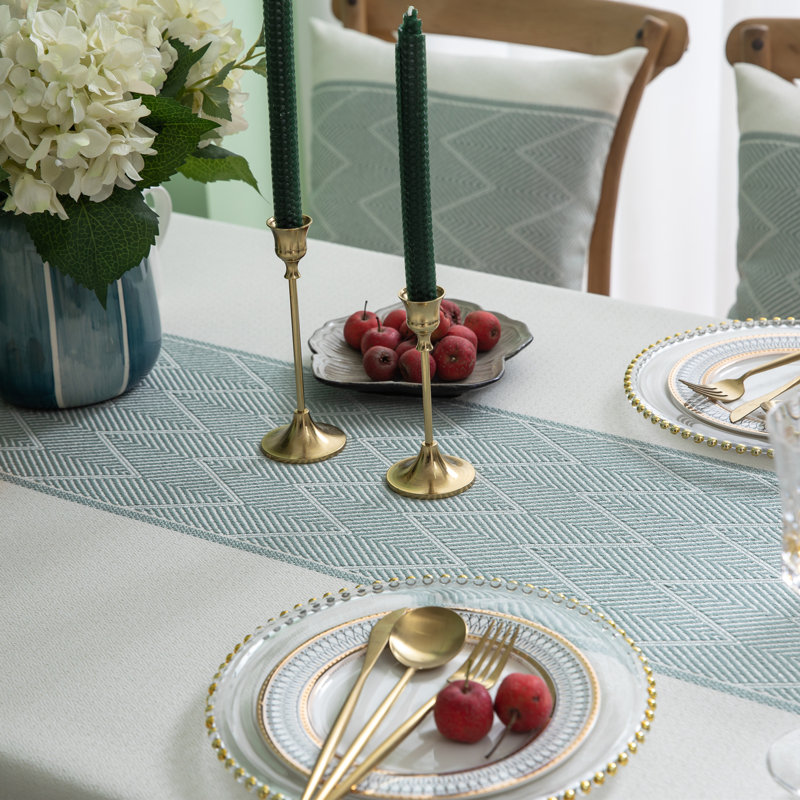 High Quality Rectangle Cotton And Linen Tablecloth With Tassels, White