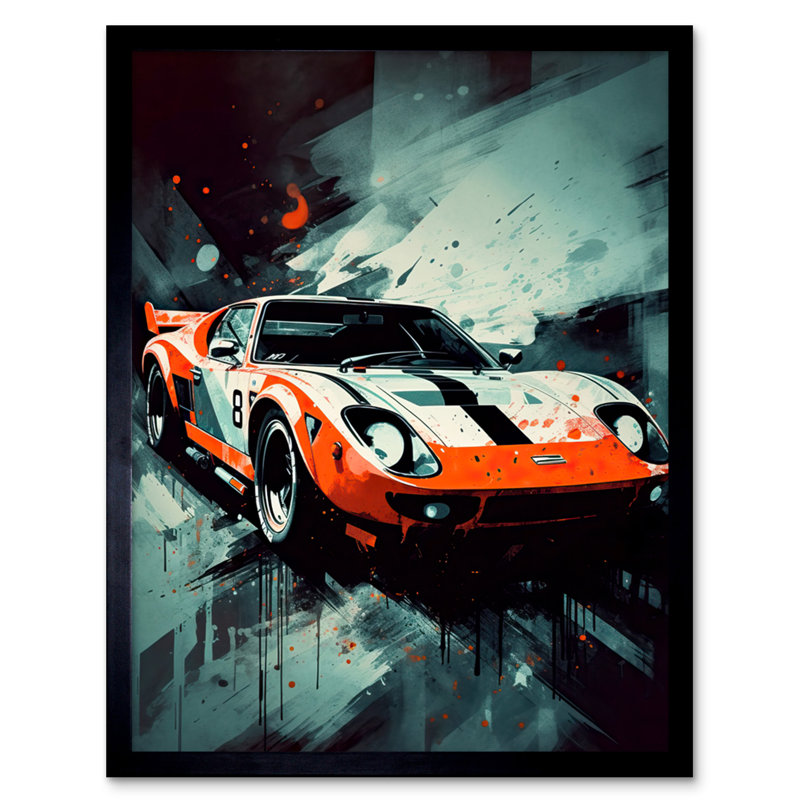 Mekayla Sports Car Racing Sports Supercar Driving Orange - Single Picture Frame Print