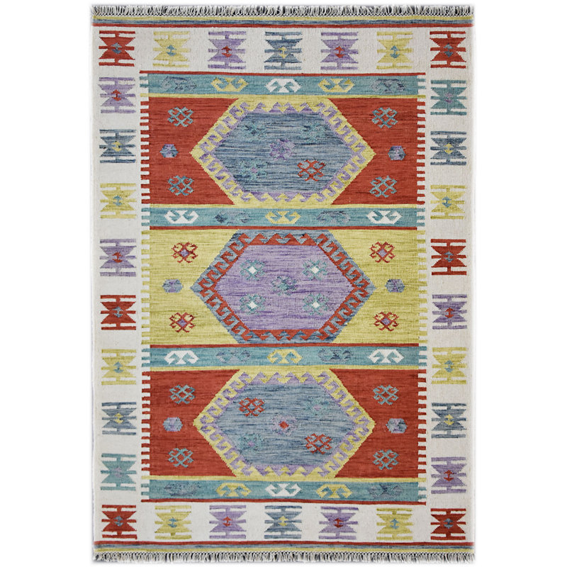 Aztec Hand Woven Area Rug, Rectangle 155 x 244cm