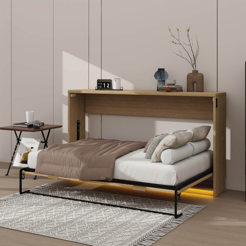 Lit escamotable simple de taille XL avec éclairage DEL, peut être plié dans une armoire