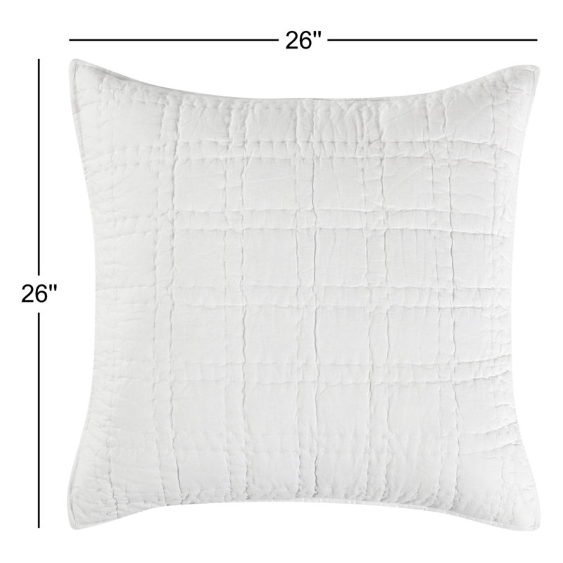 Hailee 100% Cotton White King Sham With Silvadur Tech By Kosas Home, Euro