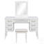 Bureau de coiffeuse élégant avec miroir, lumières et 7 tiroirs, tabouret rembourré-1154906291