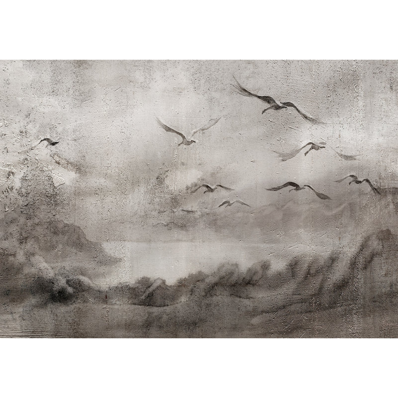 Papier peint paysage - Vol de cygne, L 100 po x l 137 po