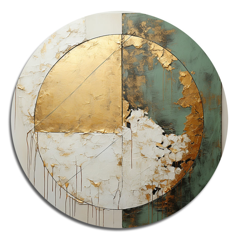 Dandridge - Art abstrait rond en métal, H 16 po x l 16 po